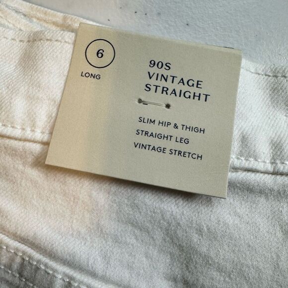 NWT Universal Threads Women’s 90s Straight Leg Denim Jeans - White - Size 6R - Picture 4 of 9